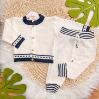 CONJ de linha tijolinho- branco com azul jeans