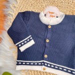  Conj de linha tijolinho- Azul marinho com branco
