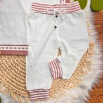 Conj de linha Tijolinho Branco com Rosê