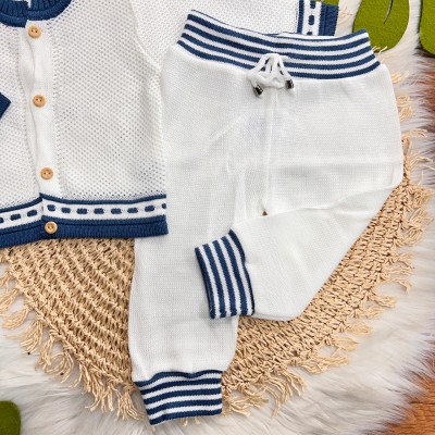 CONJ de linha tijolinho- branco com azul jeans