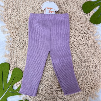 Conjunto Casaco de Linha e Calça Canelada - Lilás