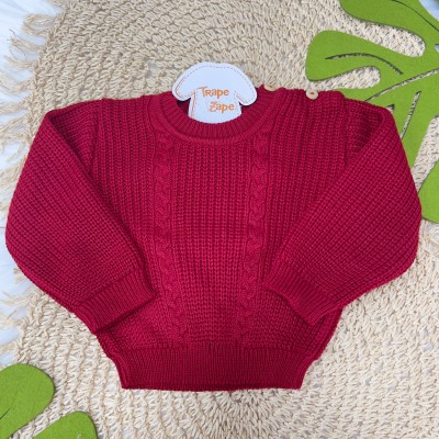 Blusa de linha ponto alto fechado- Vermelho