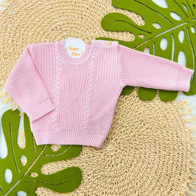 Blusa de linha ponto alto fechado- Rosa