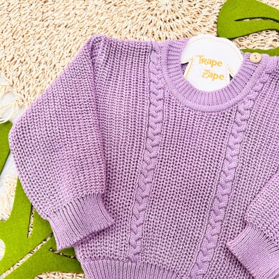 Blusa de linha ponto alto fechado- Lilás