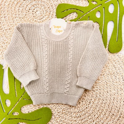 Blusa de linha ponto alto fechado- Areia