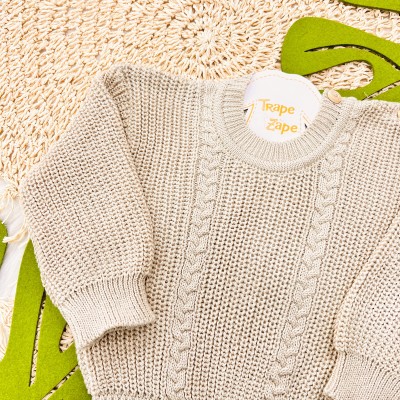 Blusa de linha ponto alto fechado- Areia