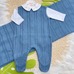 Saída de maternidade Allan - Azul Jeans Body bege