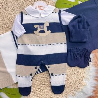 Saída de Maternidade Felipe- Azul marinho e bege