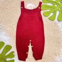 Jardineira de Linha Trança Vermelho 