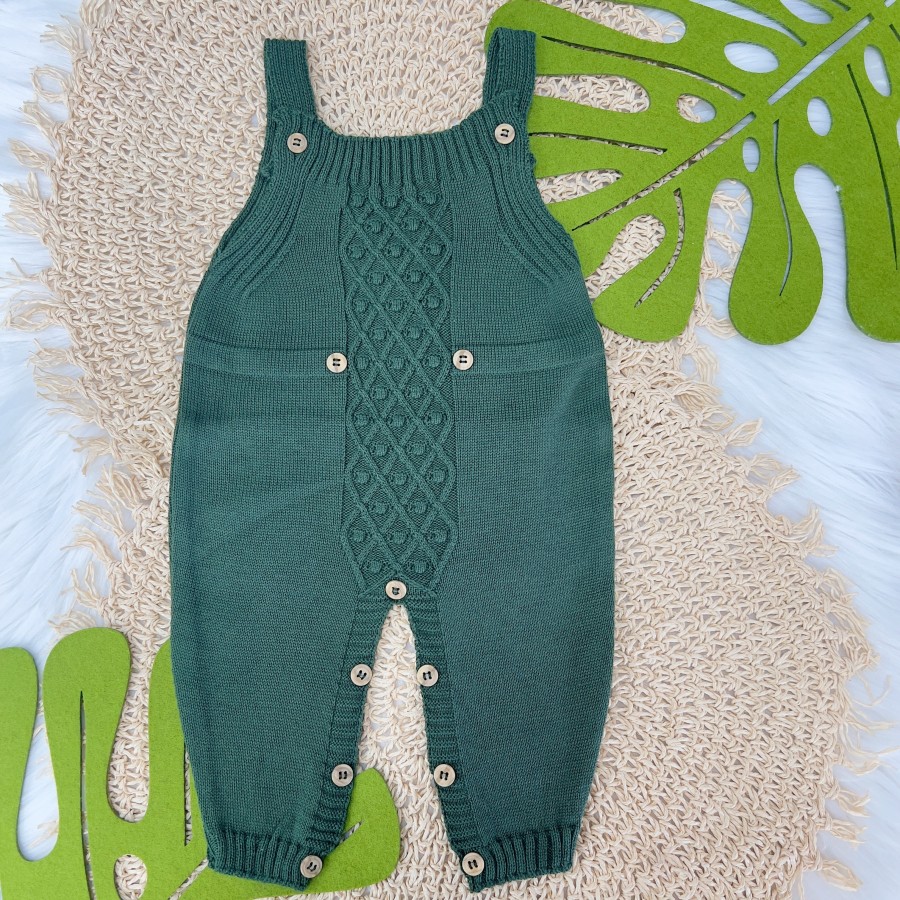 Jardineira de Linha Botão - Verde Militar