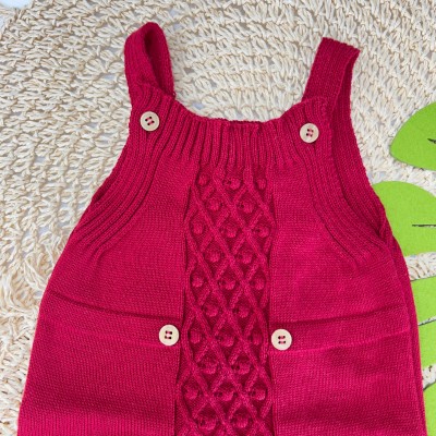  Jardineira de Linha Botão - Vermelho