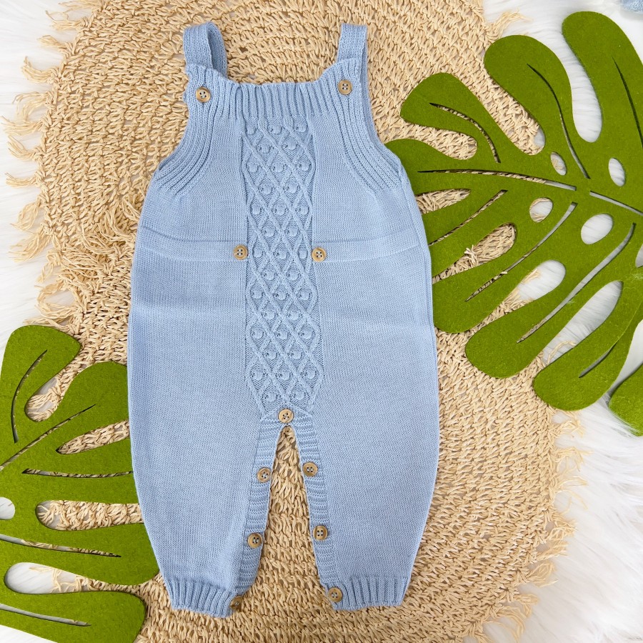 Jardineira de Linha Botão - Azul