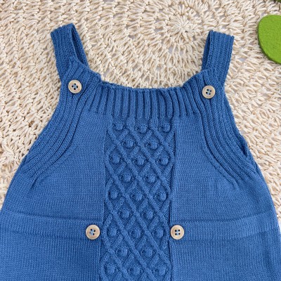 Jardineira de  Linha Botão - Azul Jeans