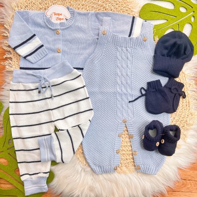  Kit Algodão Doce - Azul Bebê e Marinho