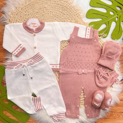  Kit Algodão Doce - Branco e Rose