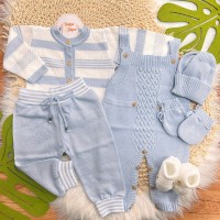 Kit Algodão Doce - Azul Bebê e Branco