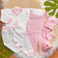  Kit Algodão Doce - Rosa e Branco