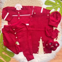  Kit Algodão Doce - Vermelho com Branco