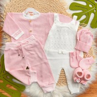  Kit Algodão Doce - Branco e Rosa
