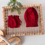 kit touca e luva - vermelho