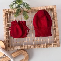 kit touca e luva - vermelho