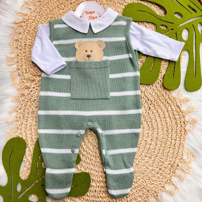  Macacão de Linha Theodoro - Verde e Branco