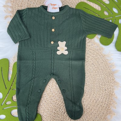  Macacão linha Joaquim- Verde Militar ursinho couro