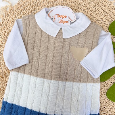 Macacão de linha Vicente Bege, branco e Azul Jeans Macacão de linha Vicente Bege, branco e Azul Jeans