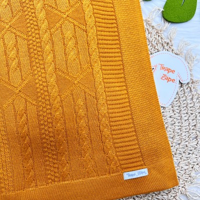 Manta de Linha Luxo - Mostarda