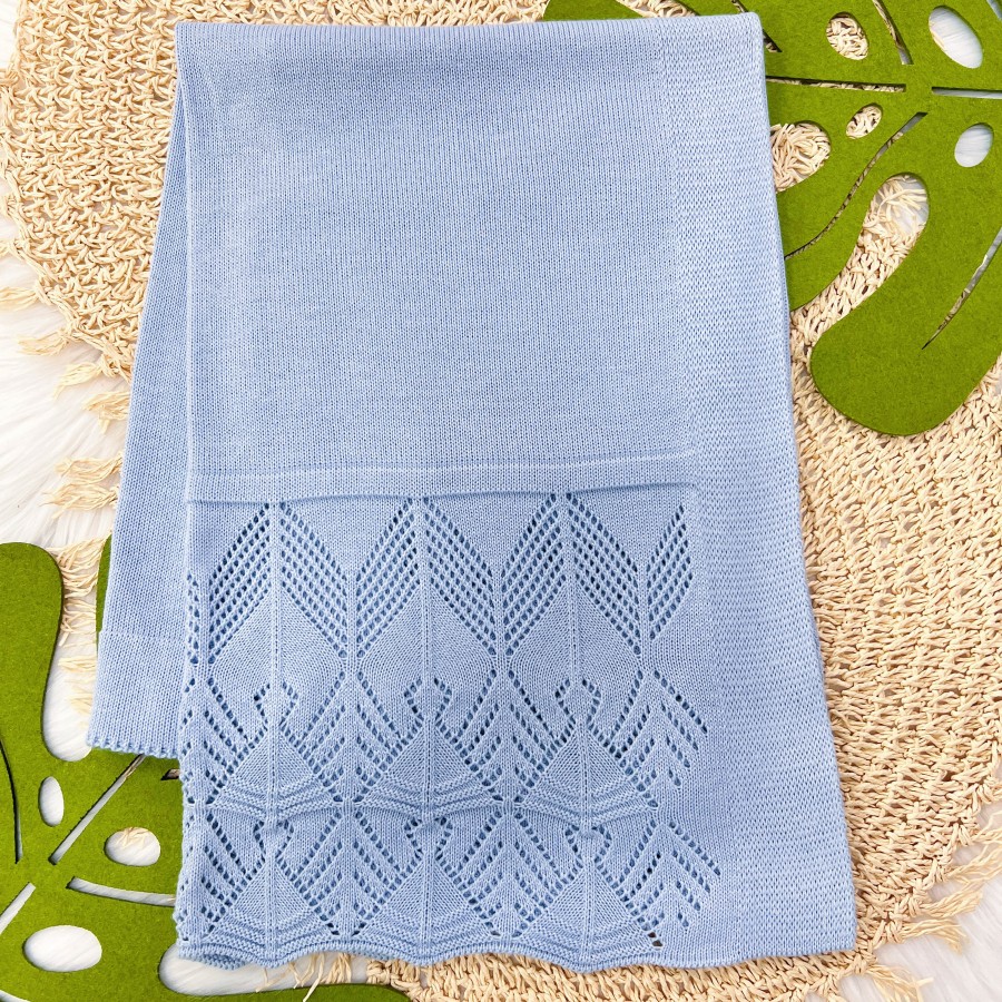 Manta de Linha Renda - Azul Bebê