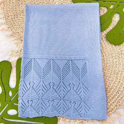 Manta de Linha Renda - Azul Bebê