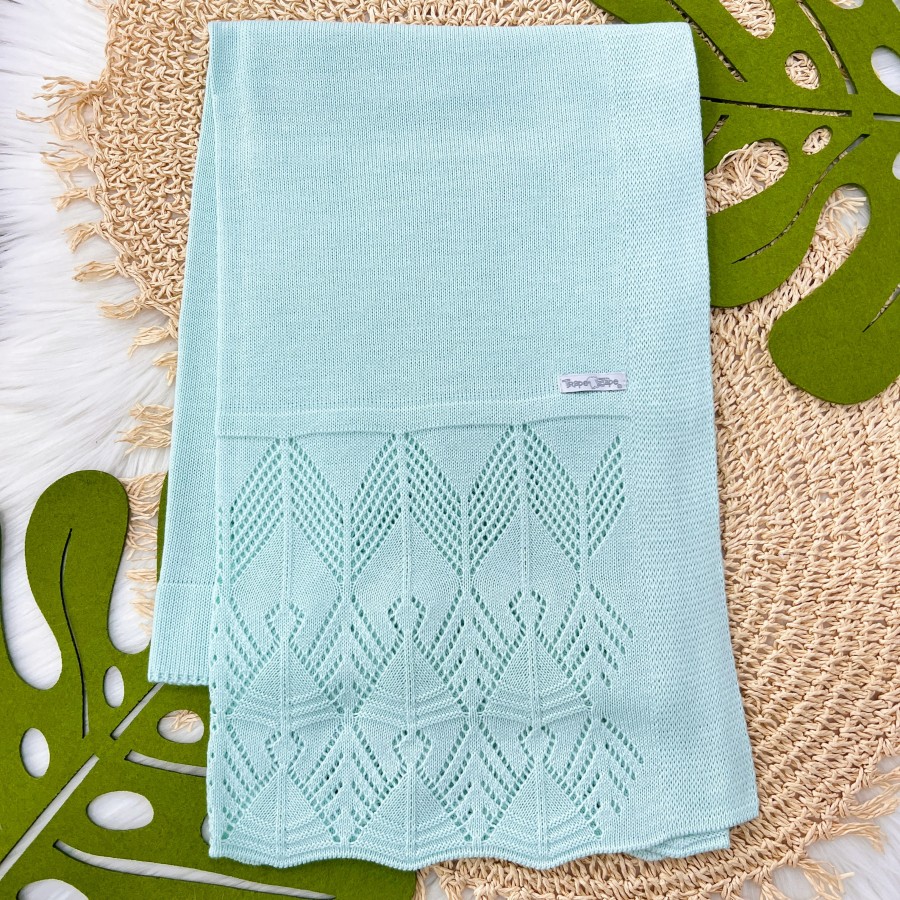 Manta de Linha Renda - Verde Água
