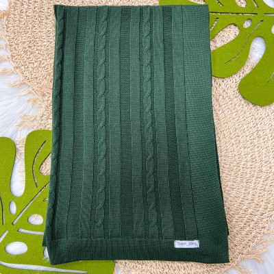 Manta de linha Trança Verde Militar