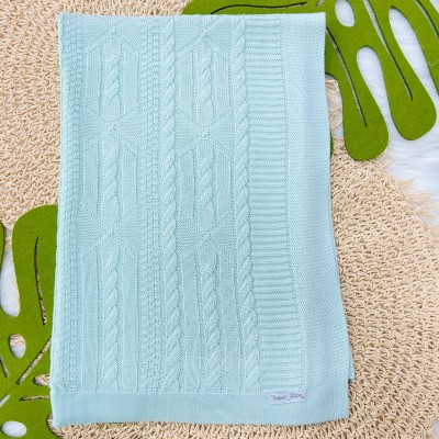 Manta de linha Luxo Verde Agua