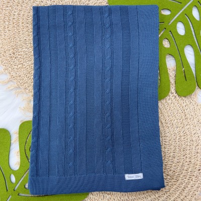 Manta de linha Trança Jeans