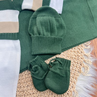 Saída de Maternidade Fernando - Verde Militar e Bege