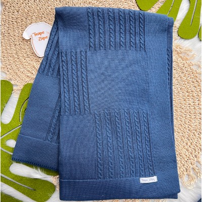 Saída de Maternidade Thommy - Azul Jeans e Bege