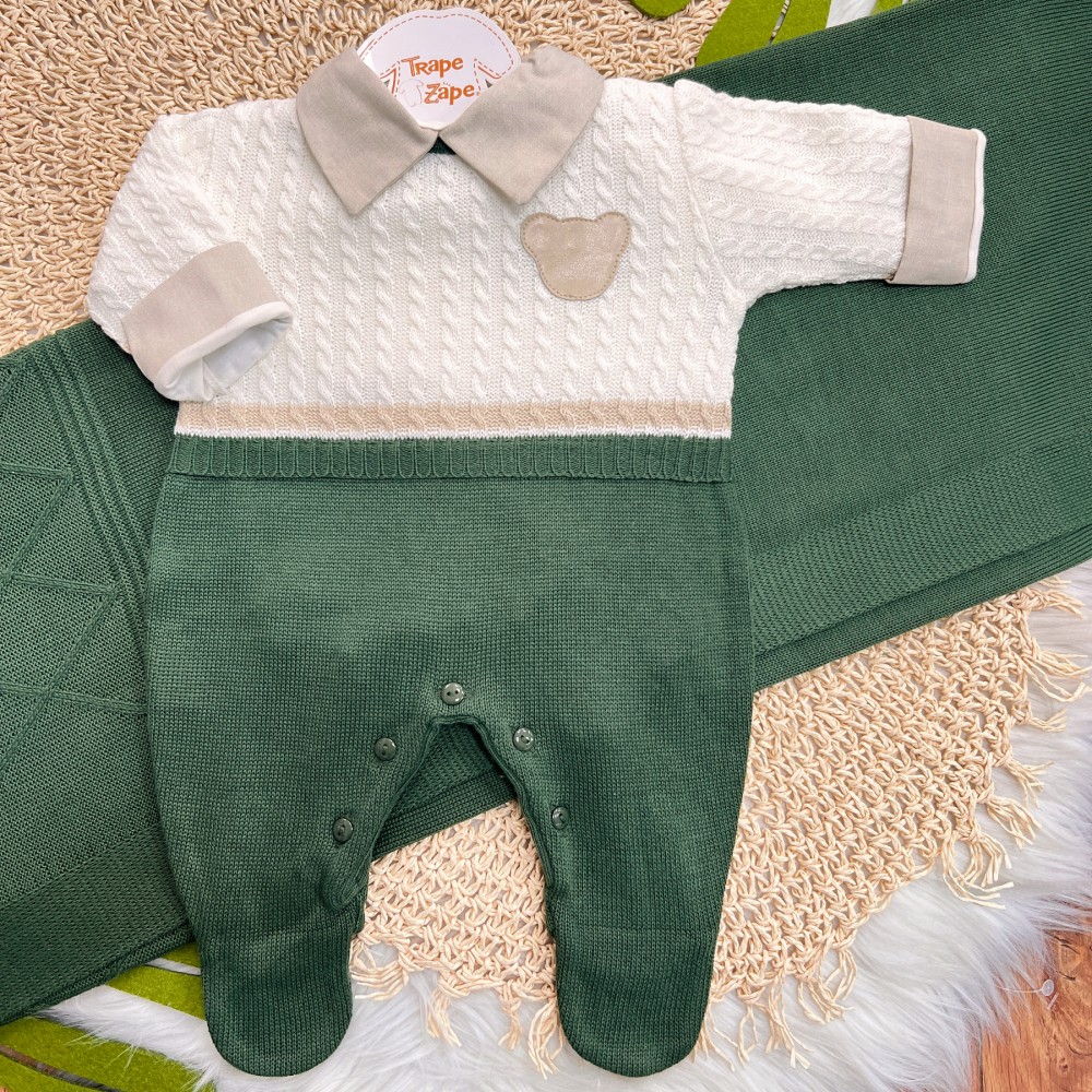 Saída de Maternidade Guilherme - Verde Militar e Bege