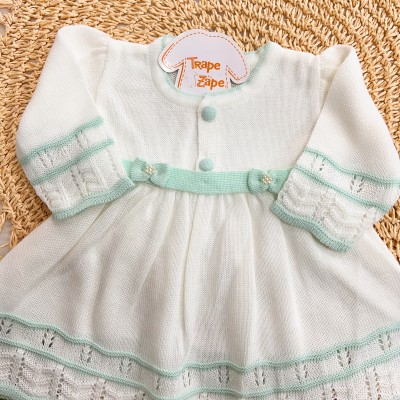  Saída de Maternidade Carla - Branco e Verde Água