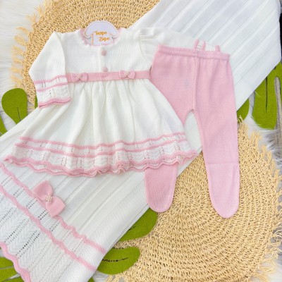   Saída de maternidade Carla - Branco com Rosa