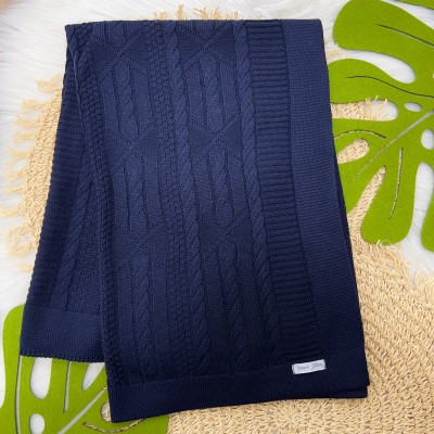  Saída de Maternidade azul marinho gravatinha MANTA LUXO 
