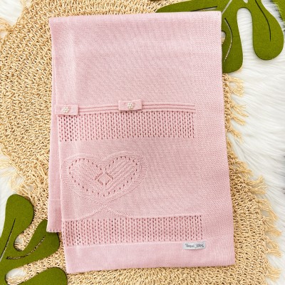  Saída de maternidade Sarah - Rosa com Body Branco