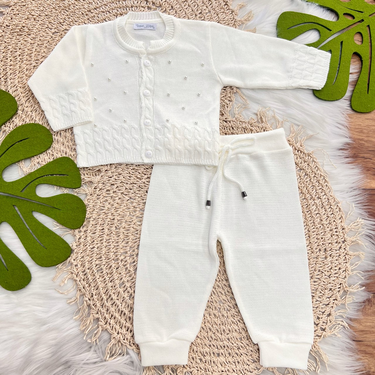Conj de Linha Pérolas - OFF WHITE