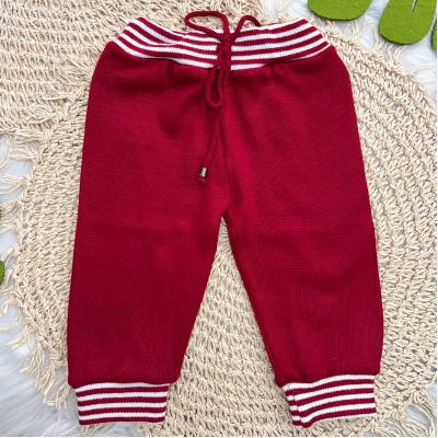 Conj de linha vermelho listrado e calça lisa