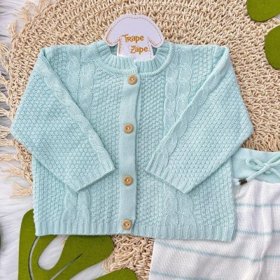 Conjunto de linha trança verde agua
