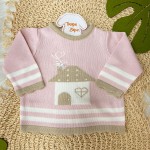 Conjunto de Linha - Casinha - Rosa Bebê e Areia