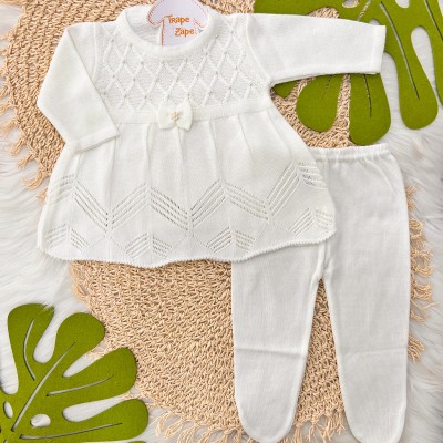 Vestido Princesa Com Meia Calca - Off White
