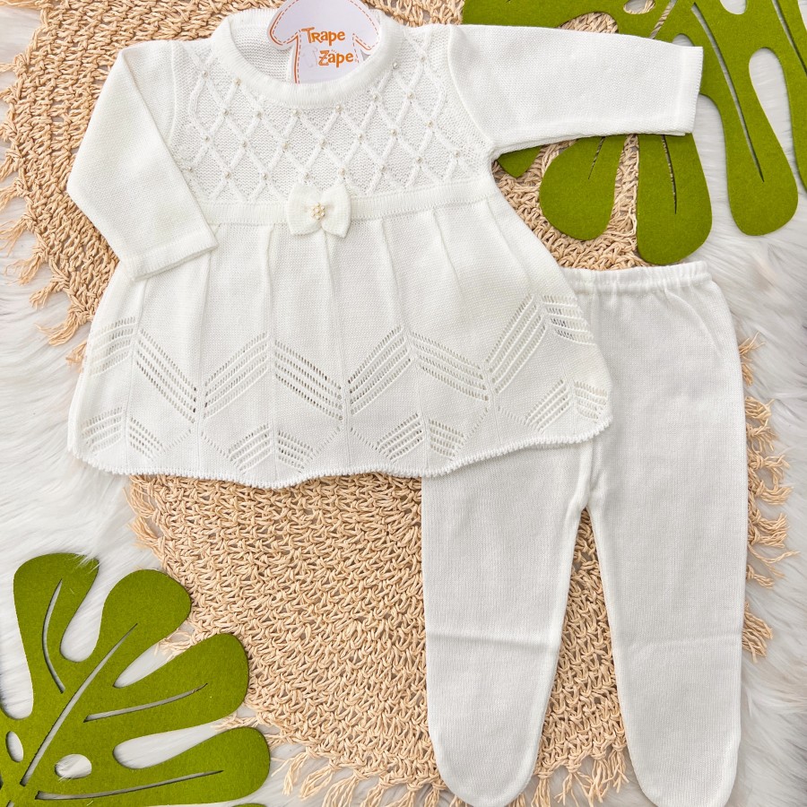 Vestido Princesa Com Meia Calca - Off White