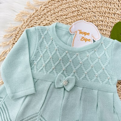 Vestido Princesa Com Meia Calca - Verde água