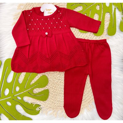 Vestido Princesa Com Meia Calca - Vermelho